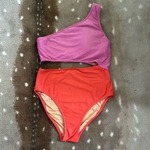 Jcrew One Shoulder  Cut Out One Piece 🌸